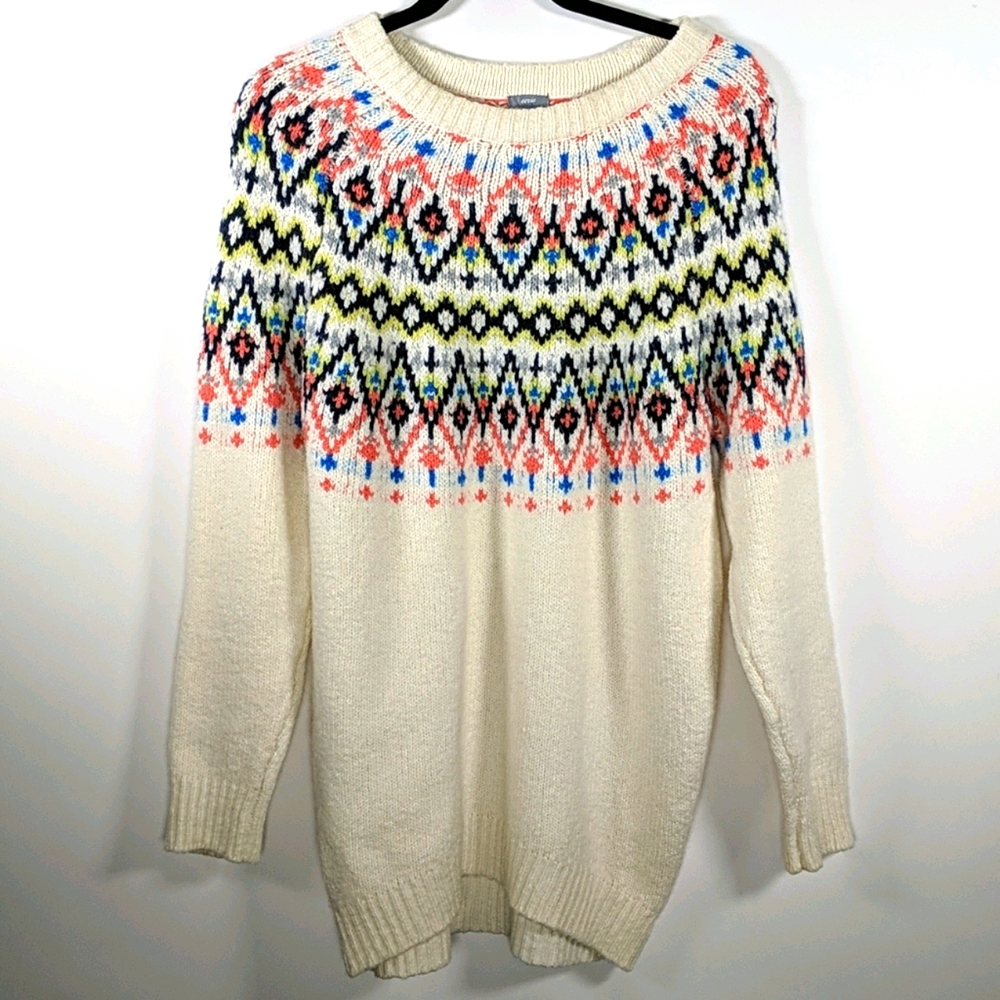 Aerie Fair Isle Nordic Knit Tunic pattern Sweater